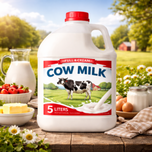 5 Liters Of Full Cream Cow Milk